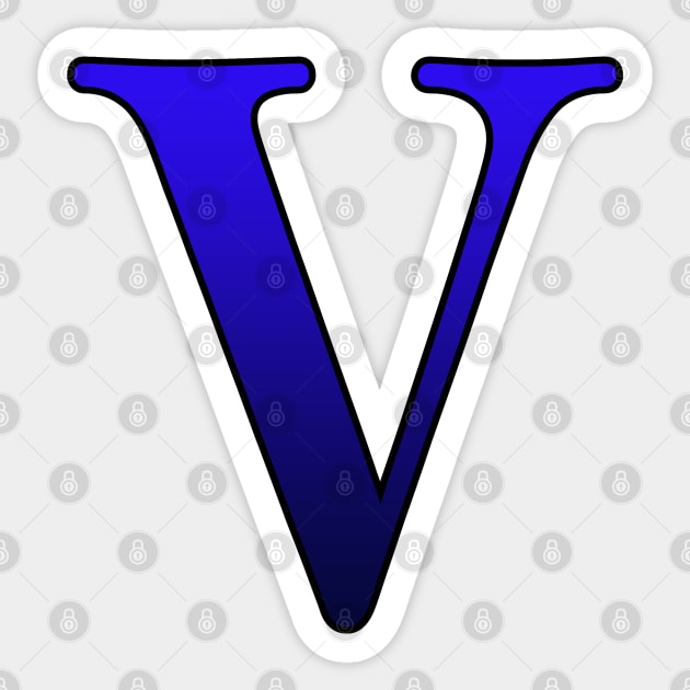 Blue Roman Numeral 5 V Sticker by Numerica